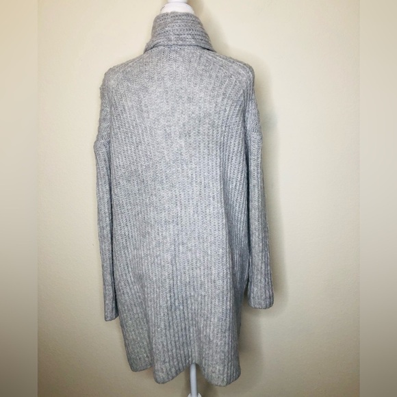 J. Crew Open Front Cardigan Midi Shawl Ribbed Wool Blend Gray Loose Boxy Fit XXS - Picture 12 of 15
